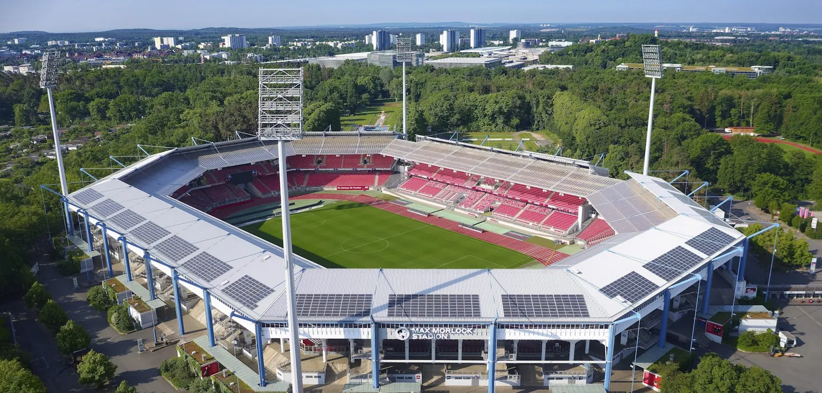 Aerial view of the Max-Morlock-Stadion in Nuremberg