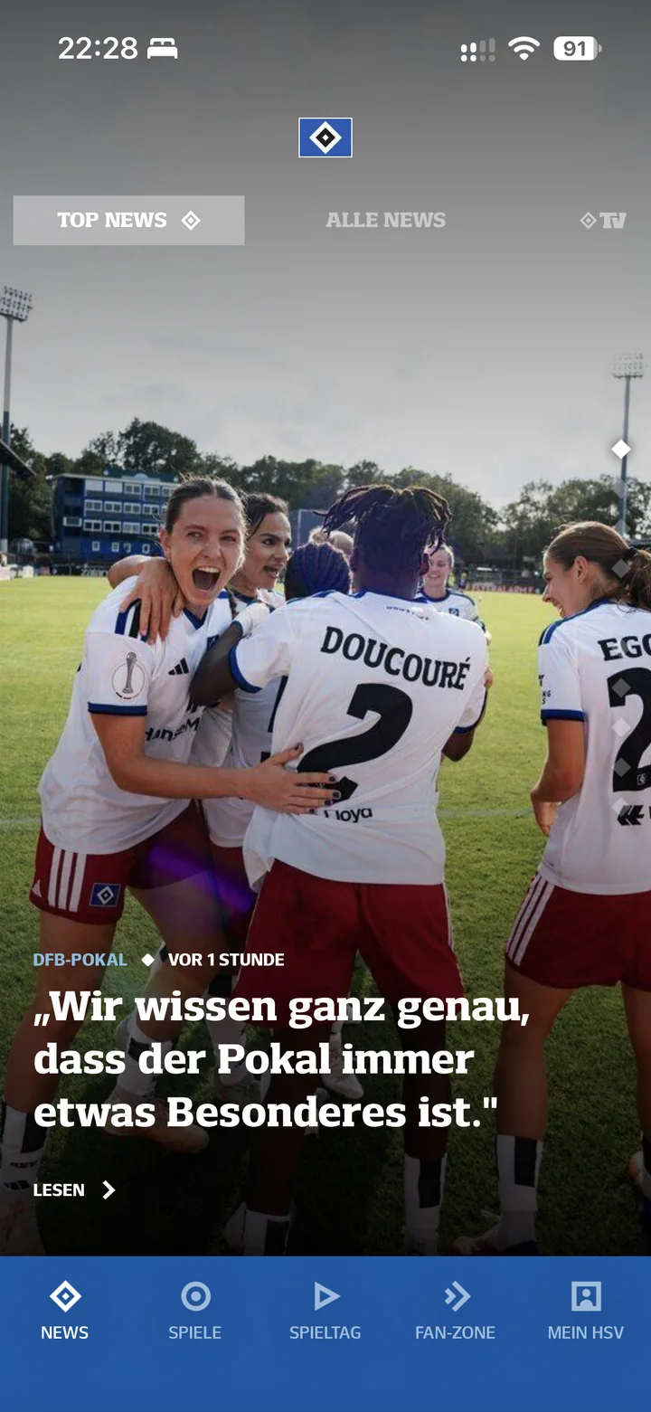 Hamburger SV app: top news on the home screen