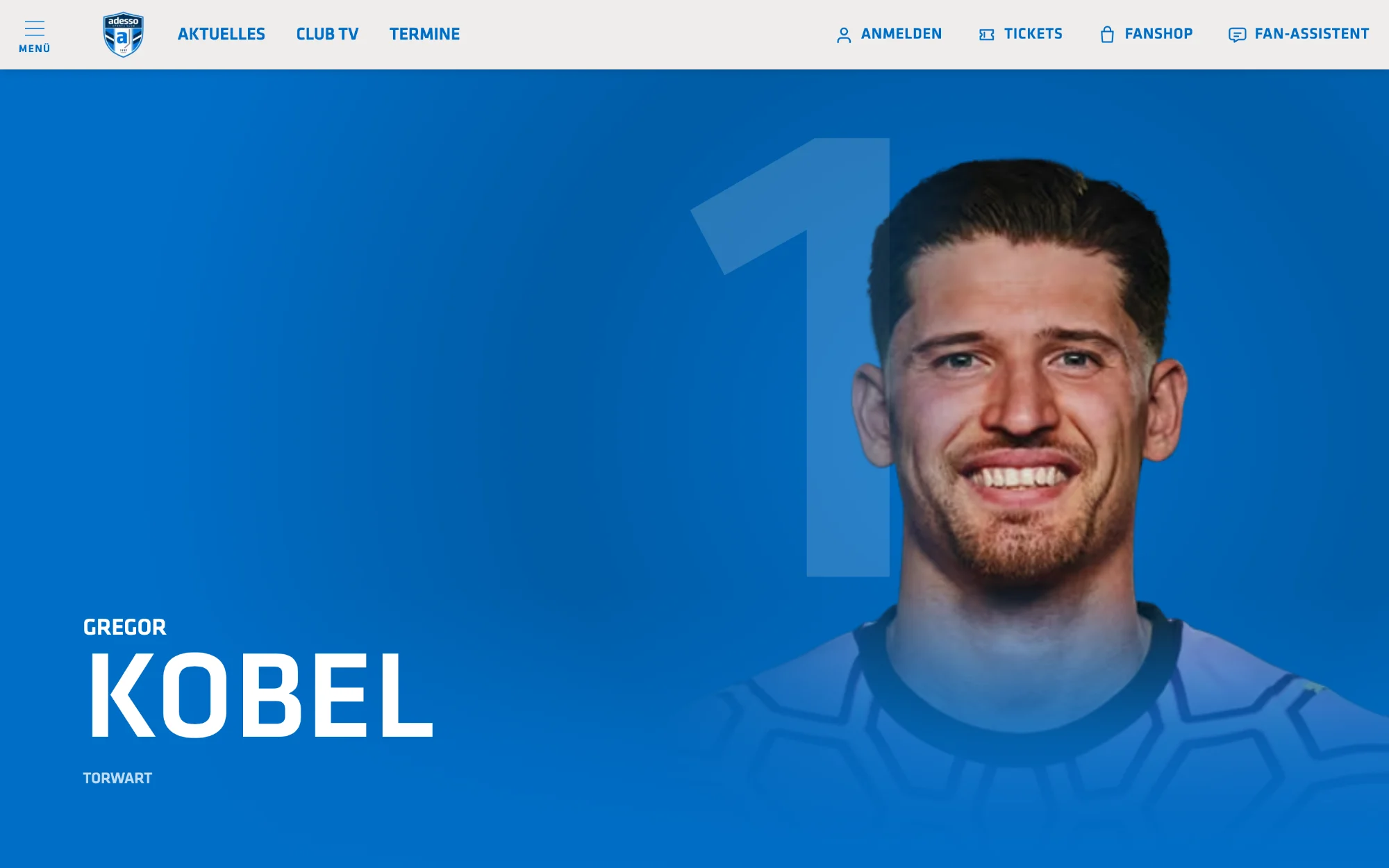 Player profile: profile pages with season statistics, recent matches and biography.