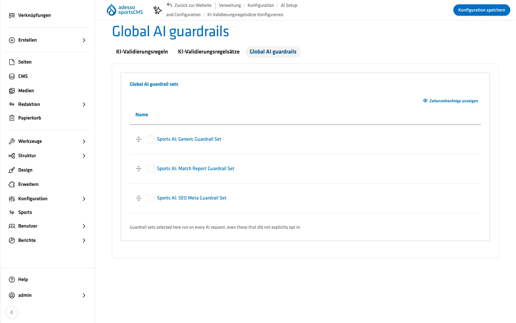 Guardrails: global rules that apply to every AI request.